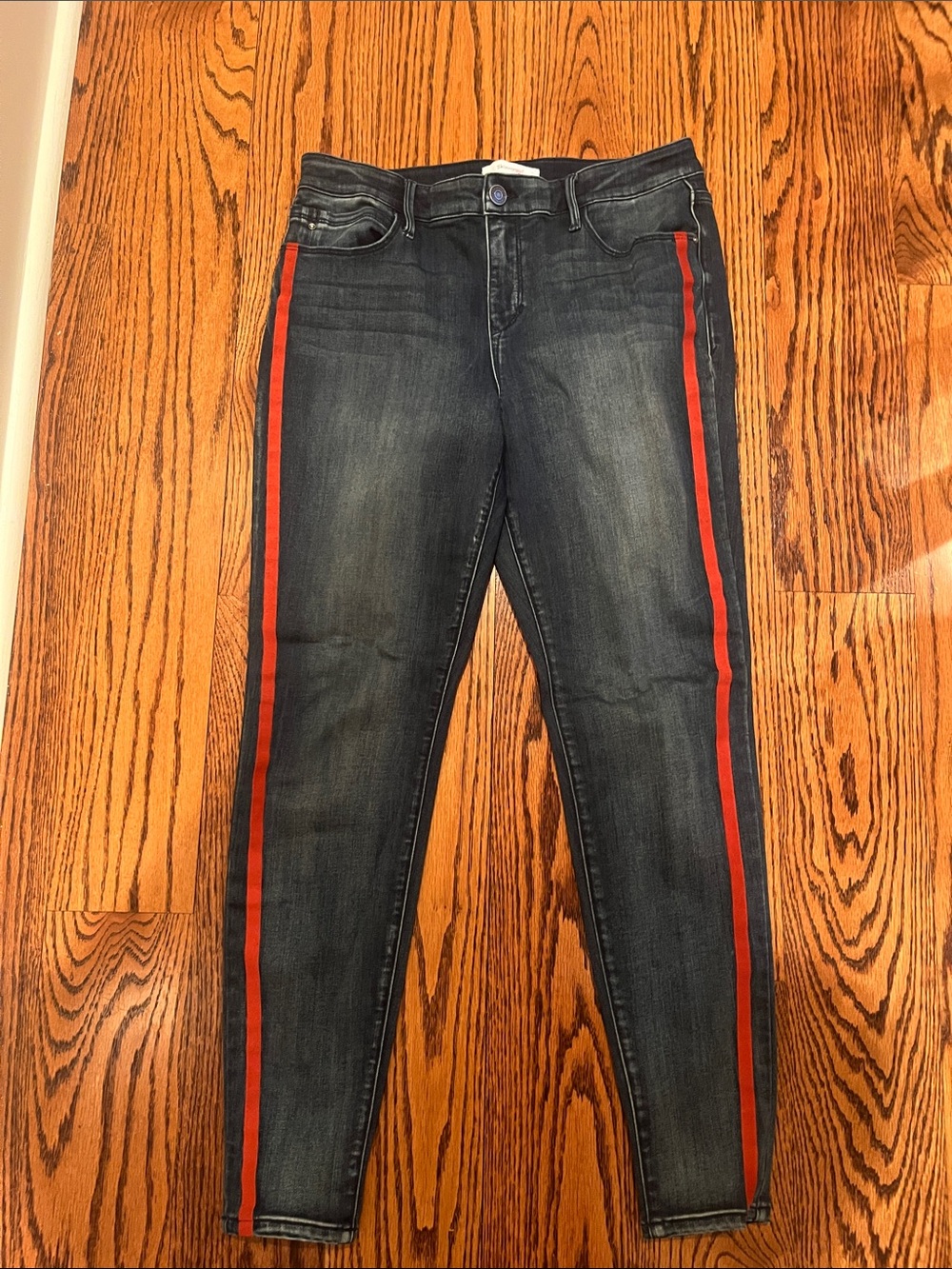 Skinnygirl Dark Blue Skinny Jeans with Red Side Stripe